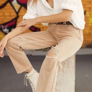 We The Free Tan Straight Leg Jeans